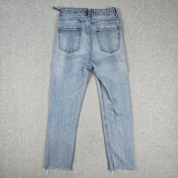 Denim Co Womens Size 4 Light Wash High Waist Jeans Frayed Hem 24" Waist FLAW - Picture 3 of 16
